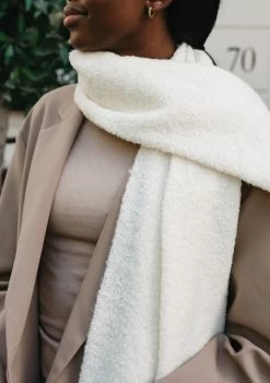 Alpaca Oversized Scarf In Cream -Cozy Scarves Shop AW222.0AlpacaScarfShoot 4