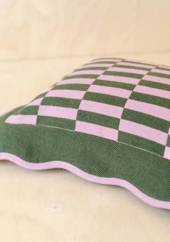 Olive Checkerboard Cotton Cushion Cover -Cozy Scarves Shop CCCBOL12 OliveCheckerboardCottonCushionCover 3 79b81740 eabe 4544 863e 4380d7ab79fc