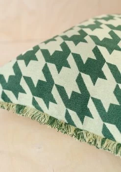 Green Houndstooth Cotton Cushion Cover -Cozy Scarves Shop CCHTGR12 GreenHoundstoothCottonCushionCover 3 45958139 5813 4b11 9e8d 74dd7da80da9