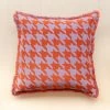 Lilac Houndstooth Cotton Cushion Cover
