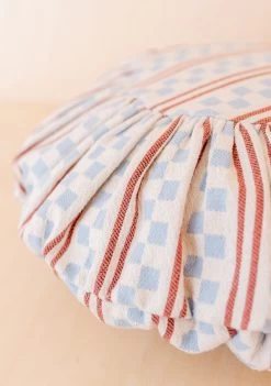 Blue Stripe Cotton Cushion Cover -Cozy Scarves Shop CCSTRBL12 CottonCushionCover BlueStripe 3