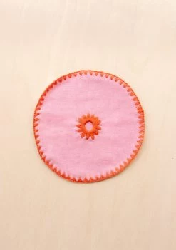 Cozy Scarves Shop -Cozy Scarves Shop COMTPK12 Cotton LinenCoastersSetof2Pink 1