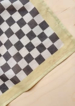 Cotton Square Scarf In Black Checkerboard -Cozy Scarves Shop CTSCCBBK12 CottonScarf BlackCheckerboard 4