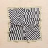 Cotton Square Scarf In Black Checkerboard