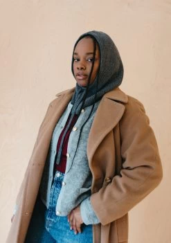 Merino Hood In Charcoal