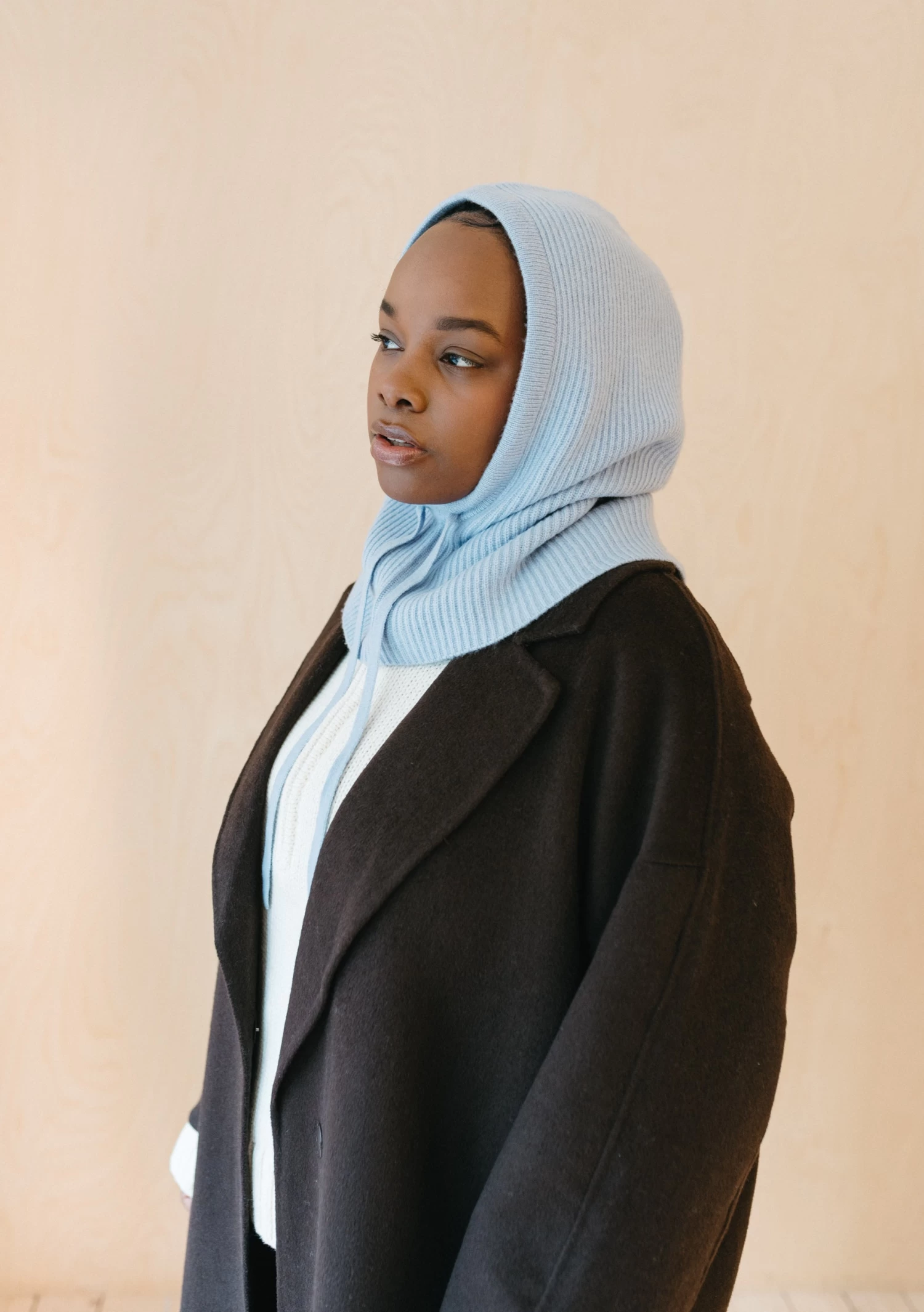 Merino Hood In Blue 3 Merino Hood In Blue - Image 3