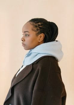 Merino Hood In Blue 7 Merino Hood In Blue -Cozy Scarves Shop HAMRPLBL11 MerinoHoodinBlue 4