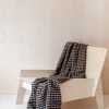Lambswool Small Blanket In Camel Houndstooth