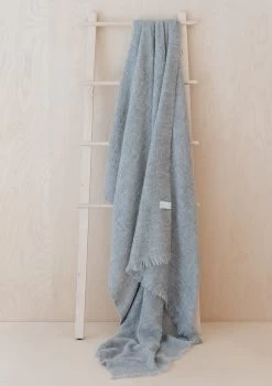 Alpaca Blanket In Light Grey Melange -Cozy Scarves Shop LRABBMGGR UndyedAlpacaBlanketinLightGreyMelange 1