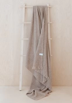 Alpaca Blanket In Oatmeal -Cozy Scarves Shop LRABBMGOM UndyedAlpacaBlanketinOatmeal 1