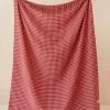Lambswool Blanket In Berry Houndstooth
