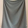 Lambswool Blanket In Olive Houndstooth