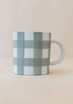 Sage Check Mug