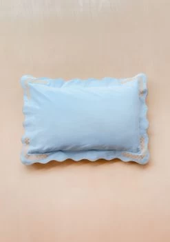 Pair Of Cotton & Linen Pillowcases In Blue