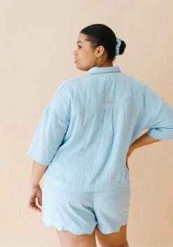 Cotton Pyjamas In Blue Scallop -Cozy Scarves Shop PJSHPLBL12 CottonPyjamas BlueScallopSet 2 a0eedc07 6a49 4f85 b34e b31a4480c8aa