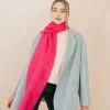 Mohair & Wool Scarf In Magenta