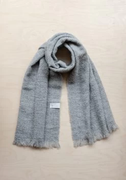 Men's Alpaca Oversized Scarf In Light Grey Melange