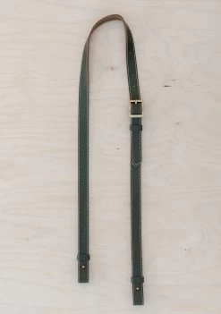 Leather Picnic Shoulder Strap -Cozy Scarves Shop SPSOLL LongShoulderPicnicStrapOliveLeather 2