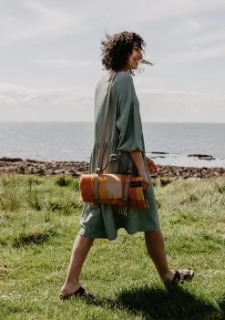 Leather Picnic Shoulder Strap -Cozy Scarves Shop SS22PicnicBlanketsLifestyle 13