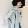 Alpaca Oversized Scarf In Light Grey Melange