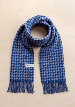 Lambswool Blanket Scarf In Slate Houndstooth -Cozy Scarves Shop STLHTSL11 LambswoolBlanketScarfinSlateHoundstooth 3 d32982c0 953c 4d8d a65c d2316e53dacb
