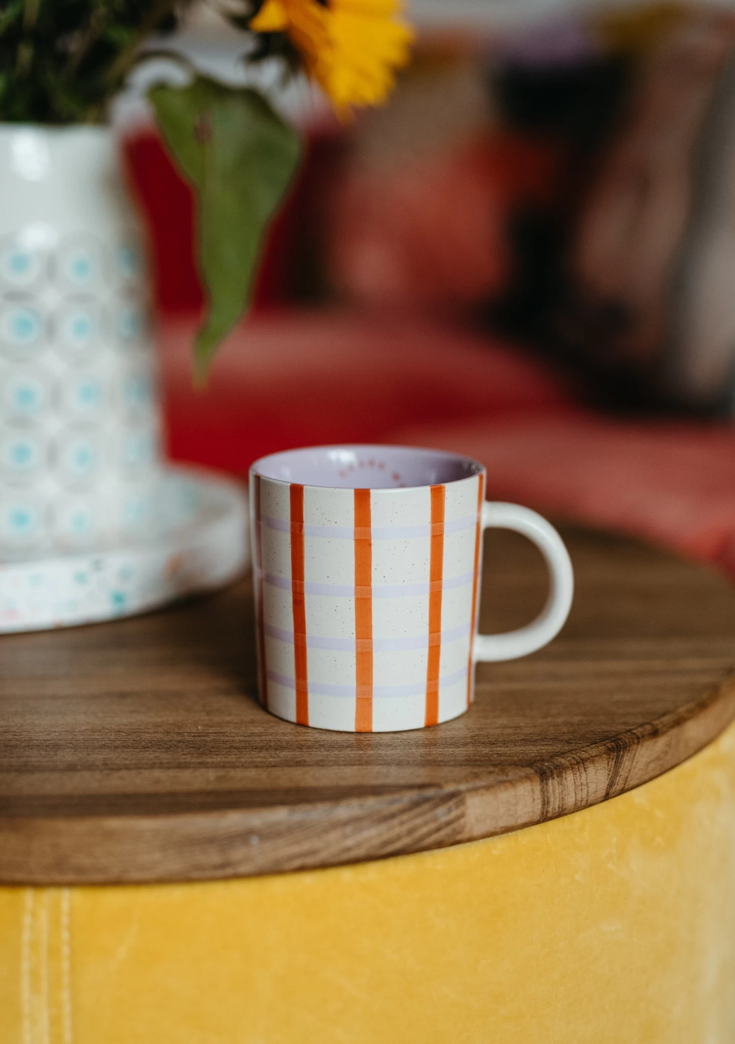 Lilac Check Mug 2 Lilac Check Mug - Image 2