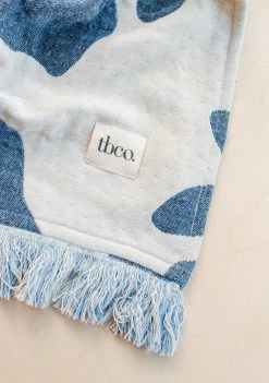 Cotton Throw In Blue Abstract -Cozy Scarves Shop THABBL12 CottonThrow BlueAbstract 3