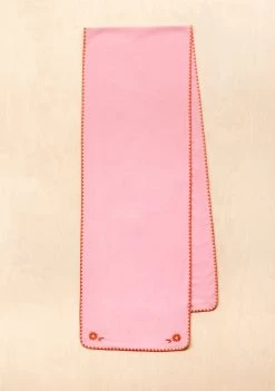 Cotton & Linen Table Runner In Pink