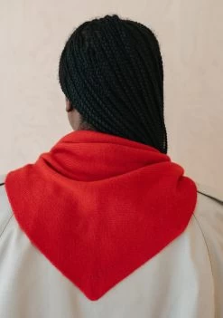 Merino Triangle Scarf In Red -Cozy Scarves Shop TSAMRPLRD11 MerinoTriangleScarfinRed 4