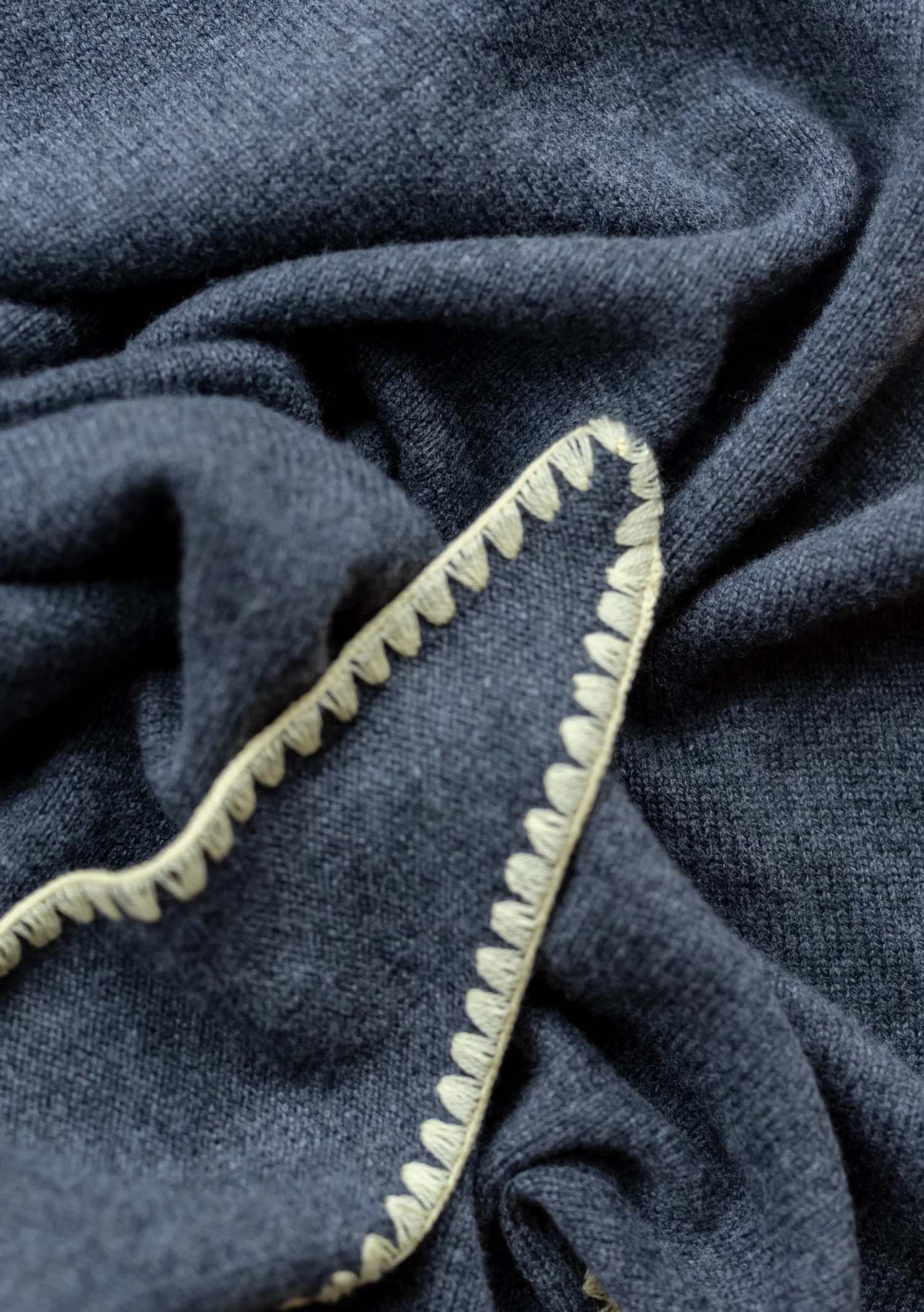 Large Merino Triangle Scarf In Charcoal 5 Large Merino Triangle Scarf In Charcoal - Image 5