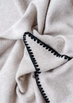 Large Merino Triangle Scarf In Oatmeal -Cozy Scarves Shop TSLMRFSOM11 LargeMerinoTriangleScarfOatmeal 5