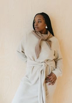 Merino Triangle Scarf In Coffee