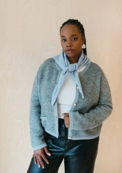 Merino Triangle Scarf In Blue