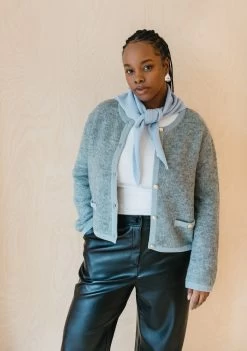 Merino Triangle Scarf In Blue -Cozy Scarves Shop TSLMRPLBL11 MerinoTriangleScarfinBlue 3